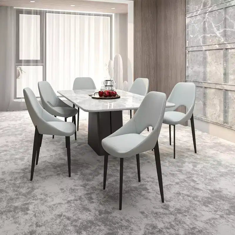 Modern Upholstered Dining Chair, Fabric Seat with Metal Legs, Accent Seating for Kitchen, Dining Room, or Office