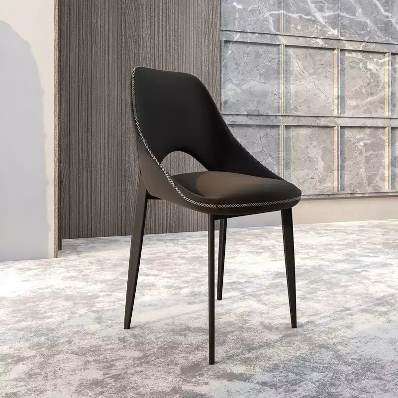 Modern Upholstered Dining Chair, Fabric Seat with Metal Legs, Accent Seating for Kitchen, Dining Room, or Office