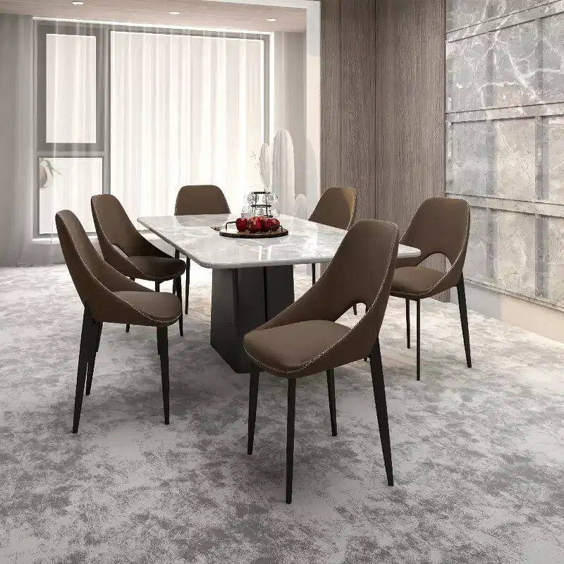 Modern Upholstered Dining Chair, Fabric Seat with Metal Legs, Accent Seating for Kitchen, Dining Room, or Office