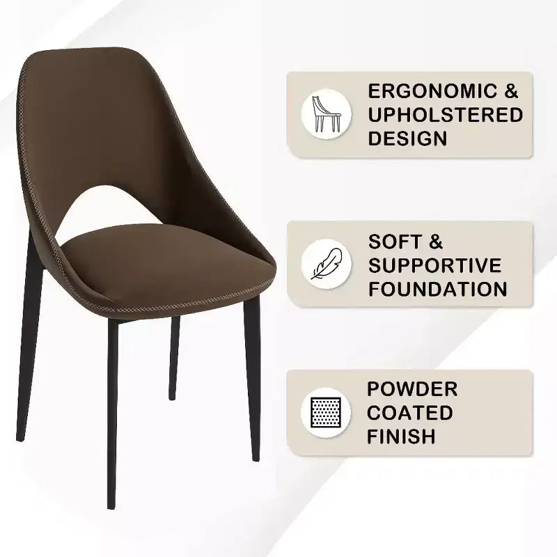 Modern Upholstered Dining Chair, Fabric Seat with Metal Legs, Accent Seating for Kitchen, Dining Room, or Office