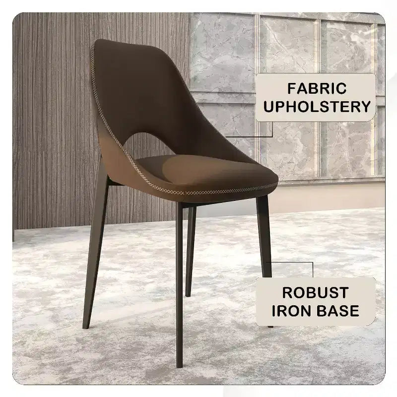 Modern Upholstered Dining Chair, Fabric Seat with Metal Legs, Accent Seating for Kitchen, Dining Room, or Office