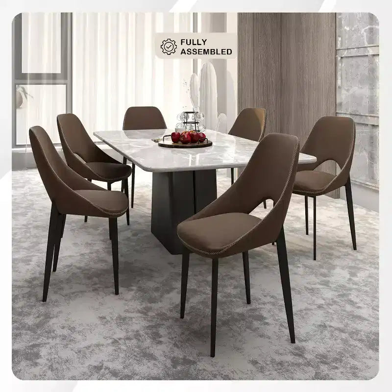 Modern Upholstered Dining Chair, Fabric Seat with Metal Legs, Accent Seating for Kitchen, Dining Room, or Office