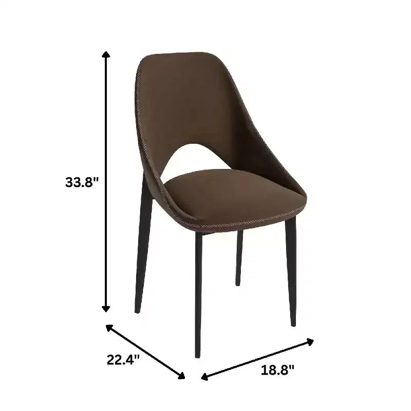 Modern Upholstered Dining Chair, Fabric Seat with Metal Legs, Accent Seating for Kitchen, Dining Room, or Office