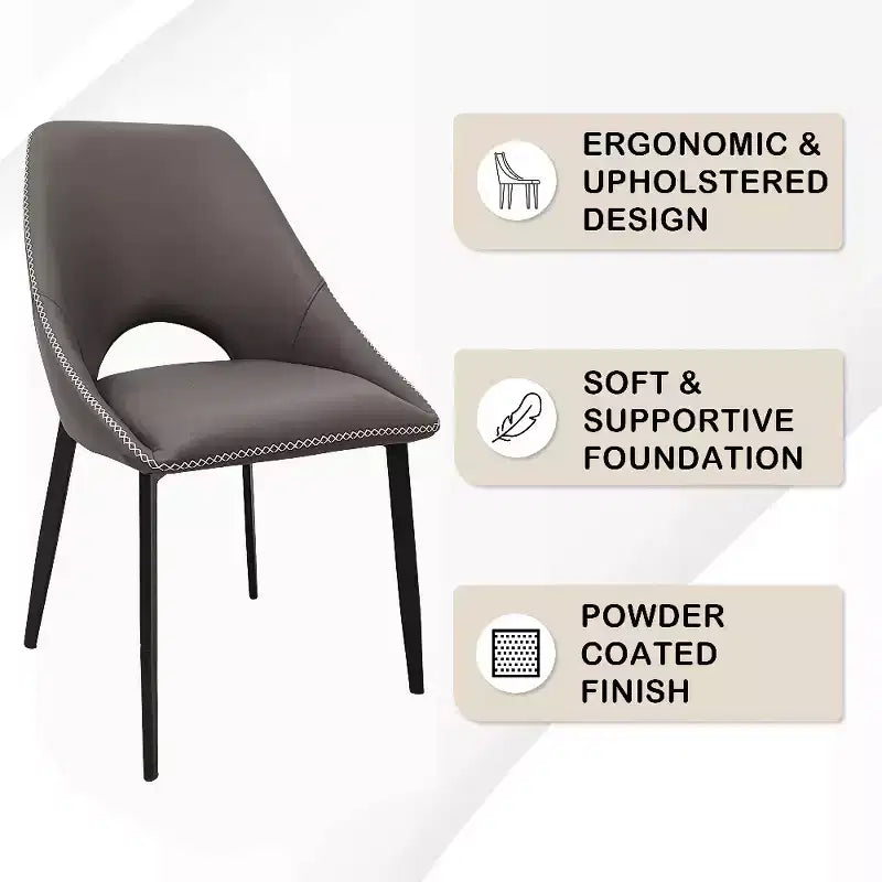 Modern Upholstered Dining Chair, Fabric Seat with Metal Legs, Accent Seating for Kitchen, Dining Room, or Office