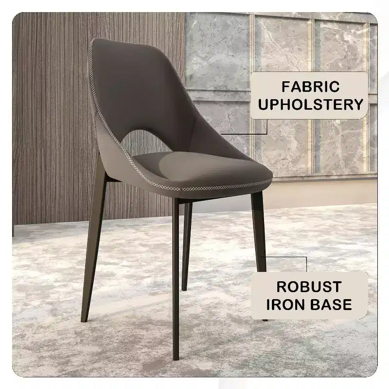 Modern Upholstered Dining Chair, Fabric Seat with Metal Legs, Accent Seating for Kitchen, Dining Room, or Office