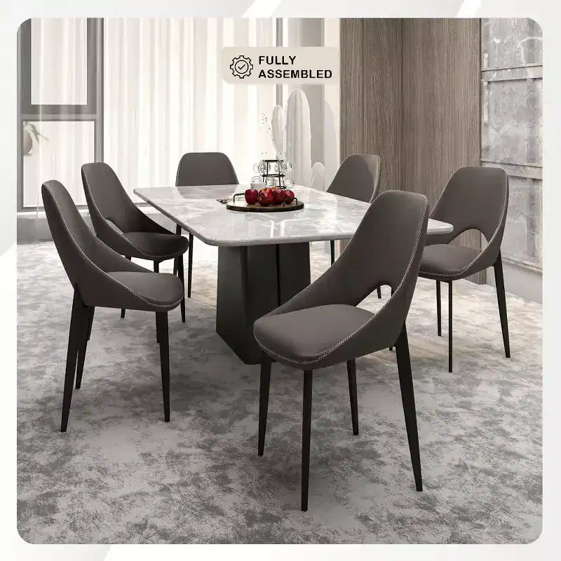 Modern Upholstered Dining Chair, Fabric Seat with Metal Legs, Accent Seating for Kitchen, Dining Room, or Office