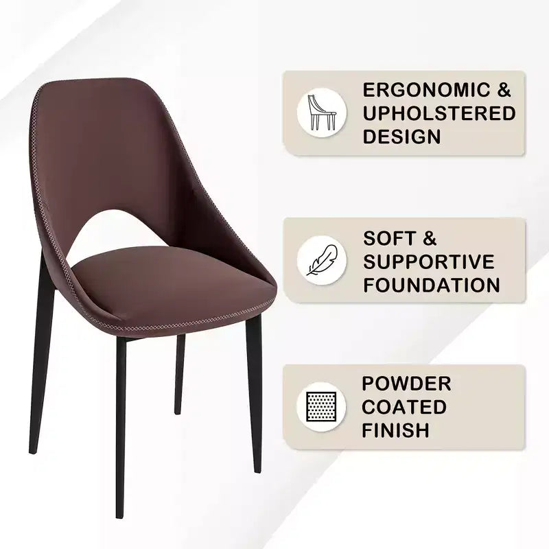 Modern Upholstered Dining Chair, Fabric Seat with Metal Legs, Accent Seating for Kitchen, Dining Room, or Office