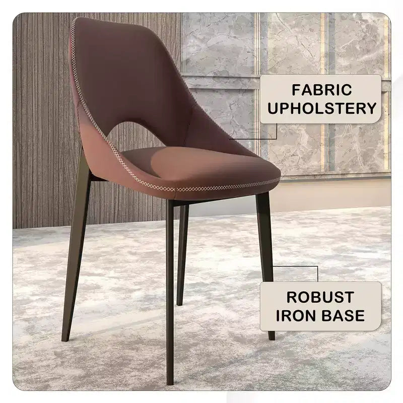 Modern Upholstered Dining Chair, Fabric Seat with Metal Legs, Accent Seating for Kitchen, Dining Room, or Office