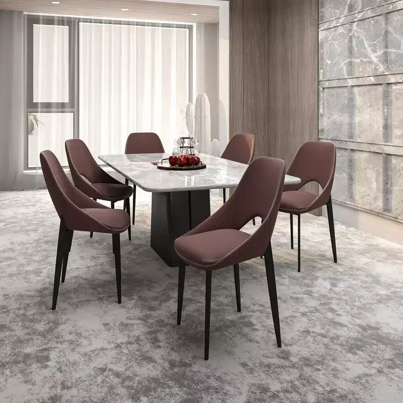 Modern Upholstered Dining Chair, Fabric Seat with Metal Legs, Accent Seating for Kitchen, Dining Room, or Office