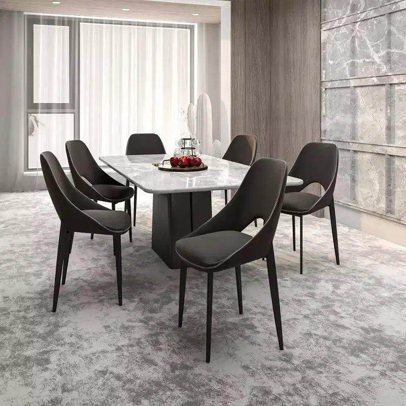 Modern Upholstered Dining Chair, Fabric Seat with Metal Legs, Accent Seating for Kitchen, Dining Room, or Office