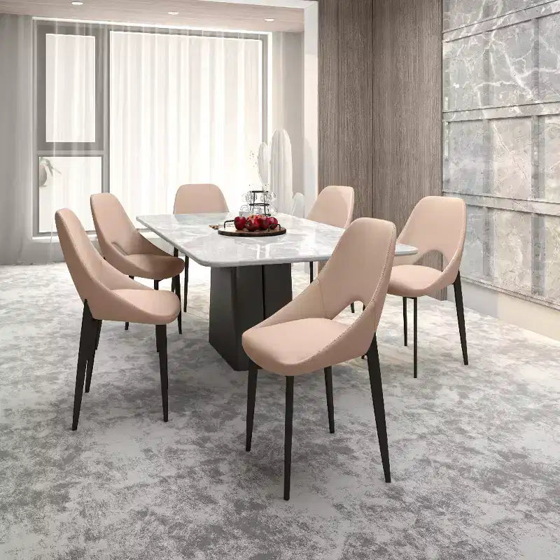 Modern Upholstered Dining Chair, Fabric Seat with Metal Legs, Accent Seating for Kitchen, Dining Room, or Office