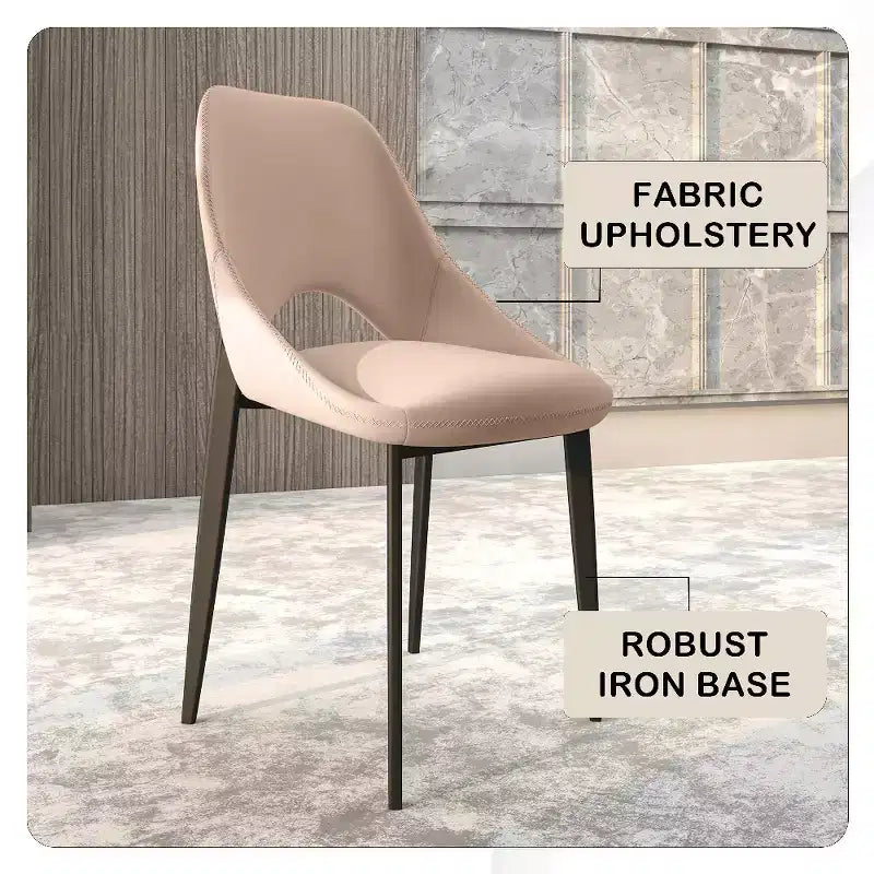 Modern Upholstered Dining Chair, Fabric Seat with Metal Legs, Accent Seating for Kitchen, Dining Room, or Office