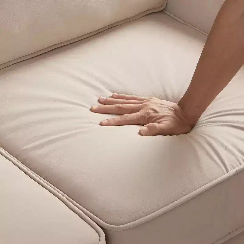 Velvet Upholstered Sofa with Scooped Armrests & Wood Legs, Single/Loveseat/3-Seat Options