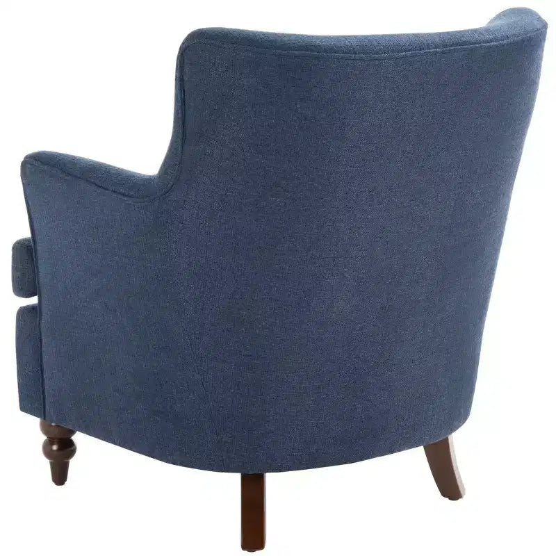 Cognac Upholstered Accent Chair, Wood Frame, Foam Cushion, 275 lb Capacity