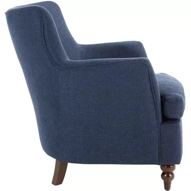 Cognac Upholstered Accent Chair, Wood Frame, Foam Cushion, 275 lb Capacity