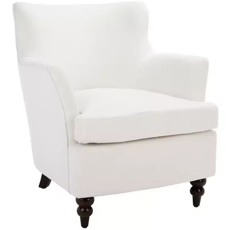 Cognac Upholstered Accent Chair, Wood Frame, Foam Cushion, 275 lb Capacity