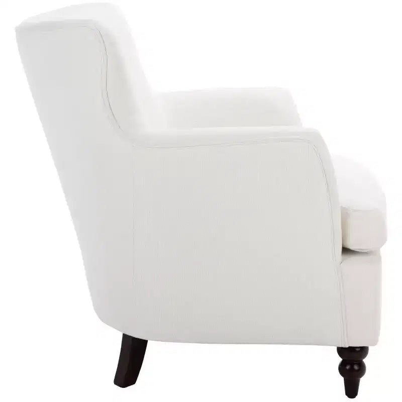 Cognac Upholstered Accent Chair, Wood Frame, Foam Cushion, 275 lb Capacity