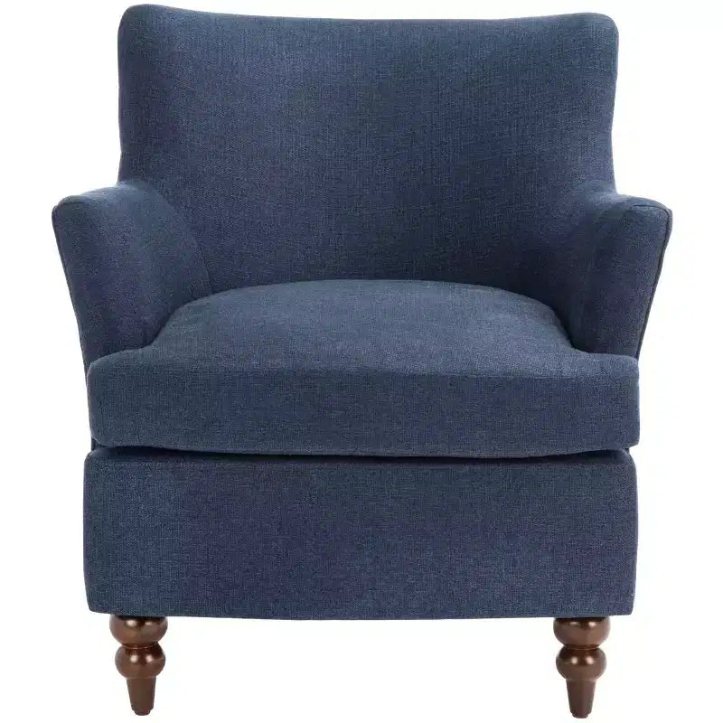 Cognac Upholstered Accent Chair, Wood Frame, Foam Cushion, 275 lb Capacity