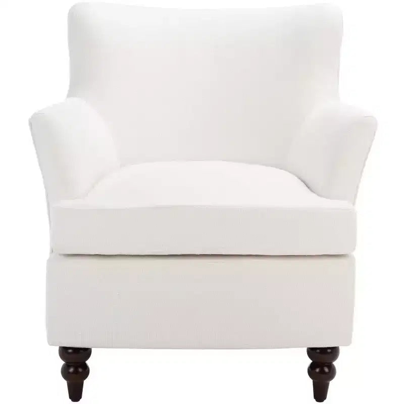 Cognac Upholstered Accent Chair, Wood Frame, Foam Cushion, 275 lb Capacity